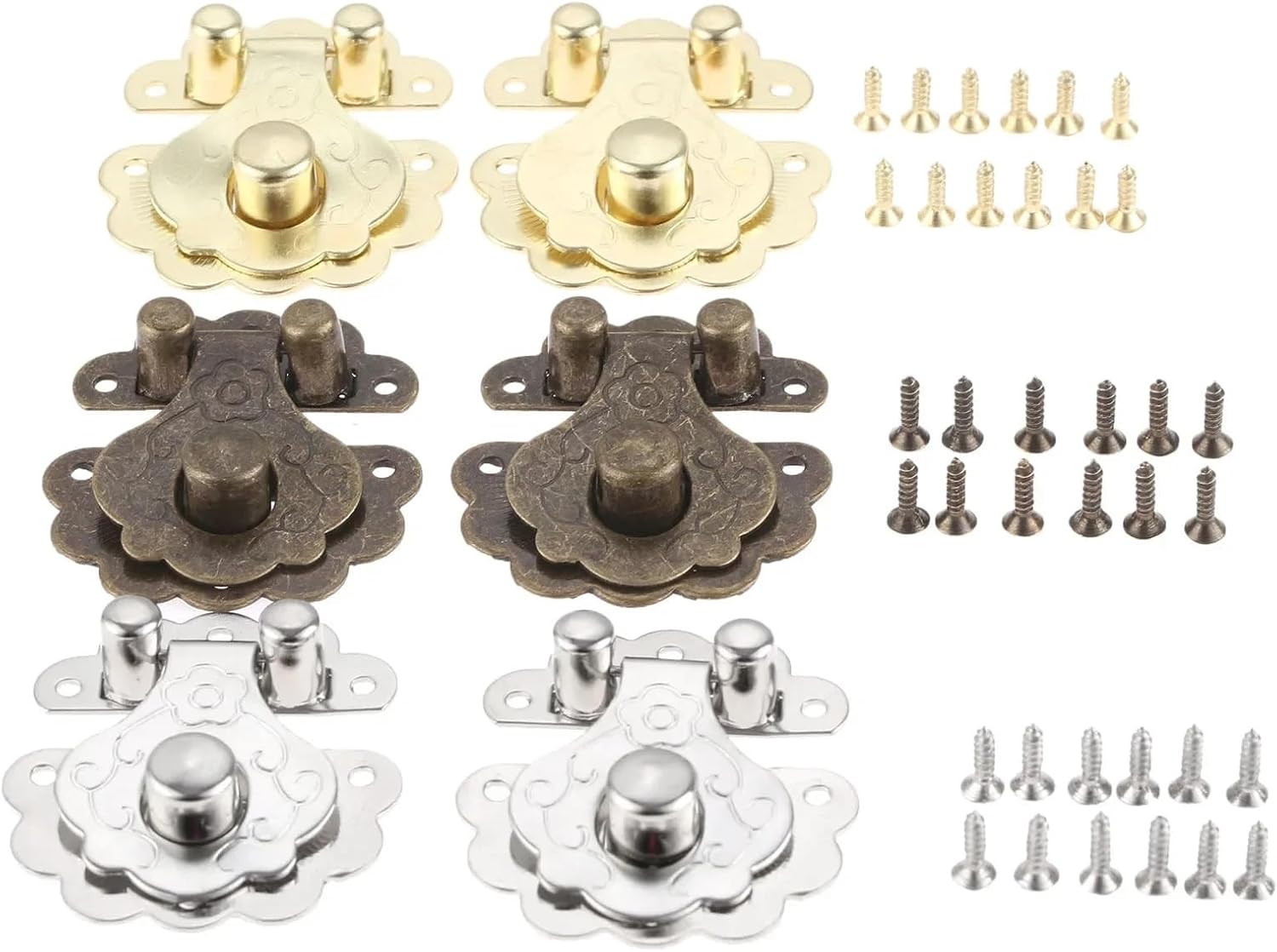 40 * 36mm Antique Buckle Latch Padlock Hardware Bronze/Silver/Gold 2Pcs(C)
