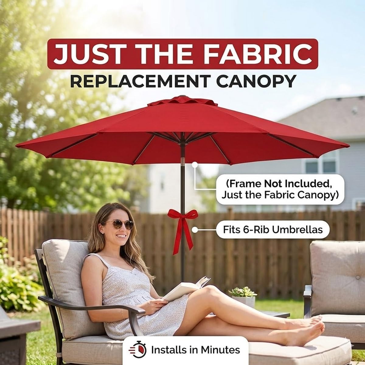 Patio Umbrella Replacement Canopy, 6ft 7.5ft 9ft 10ft 13ft Waterproof Sunshade Top Cover Only, Beach Umbrella Canopy Fade Resistant for Outdoor Sand Poolside Garden