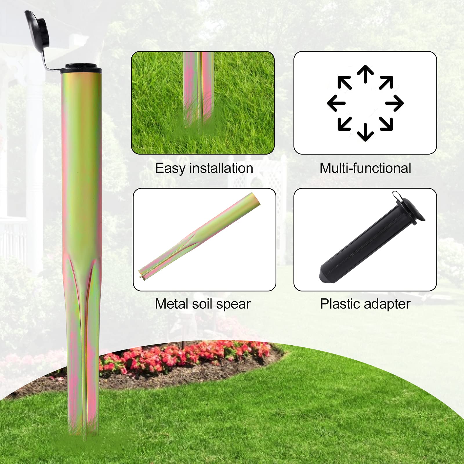 Washing Line Spike, Heavy Duty Ground Metal Spike for Rotary Washing