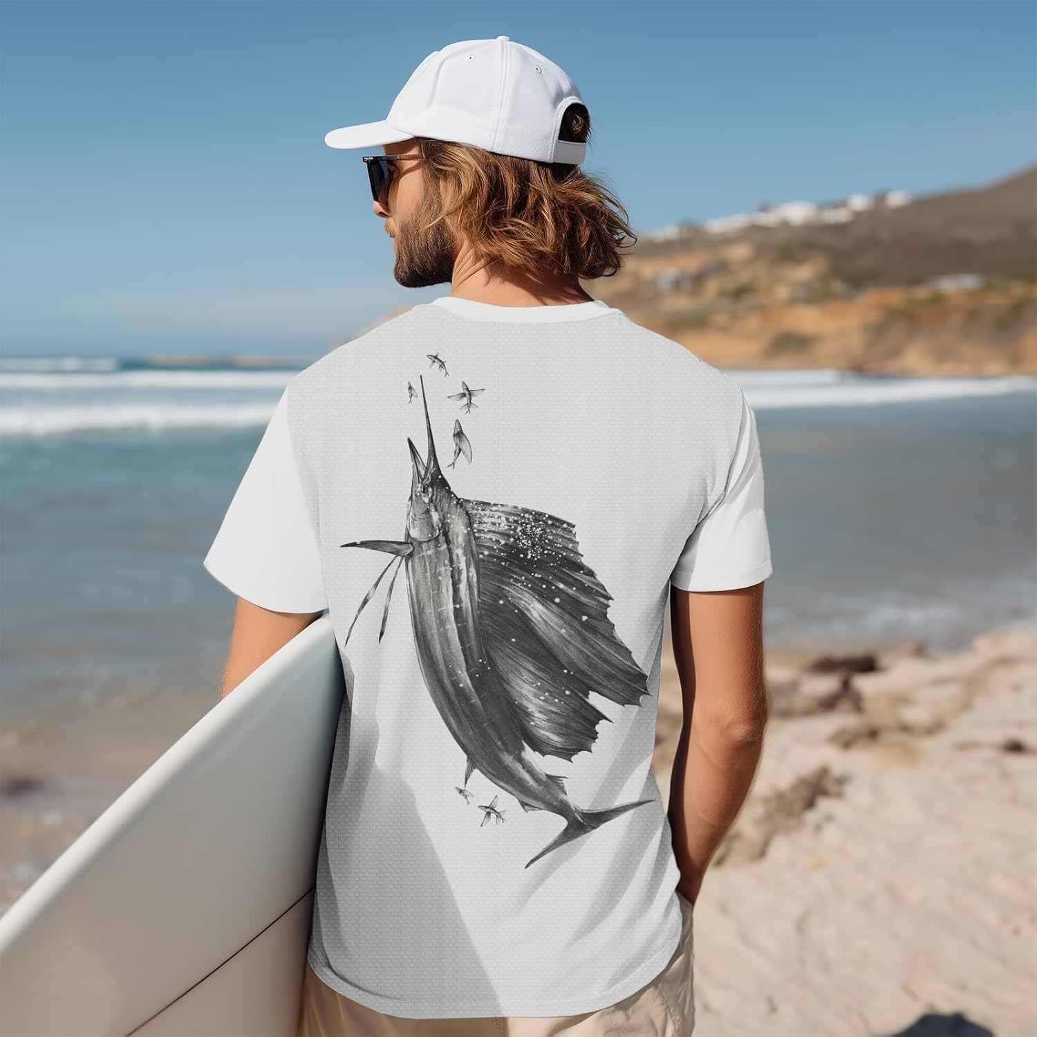 Palmyth Mens Fishing Shirts UPF 50+ Sun Protection Short Sleeve UV T-Shirts Breathable Quick-Dry - Image 3