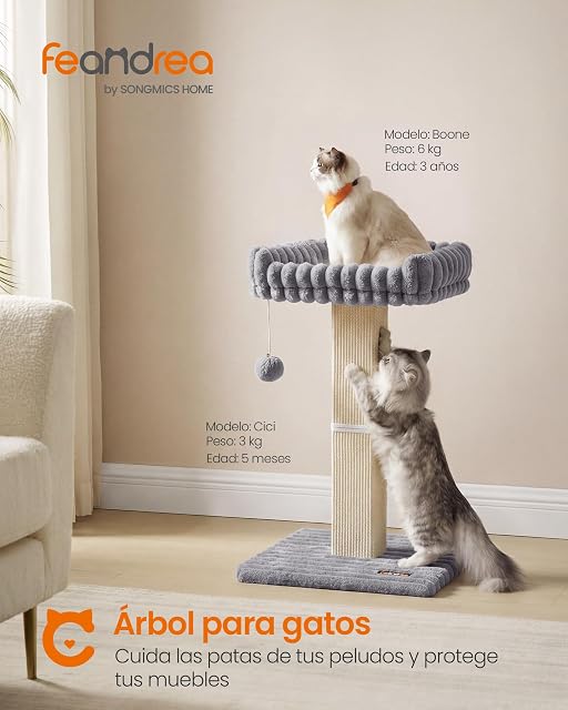 Foto 2 de 8 de Feandrea rascador para Gatos, Poste de Sisal, Altura de 71 cm