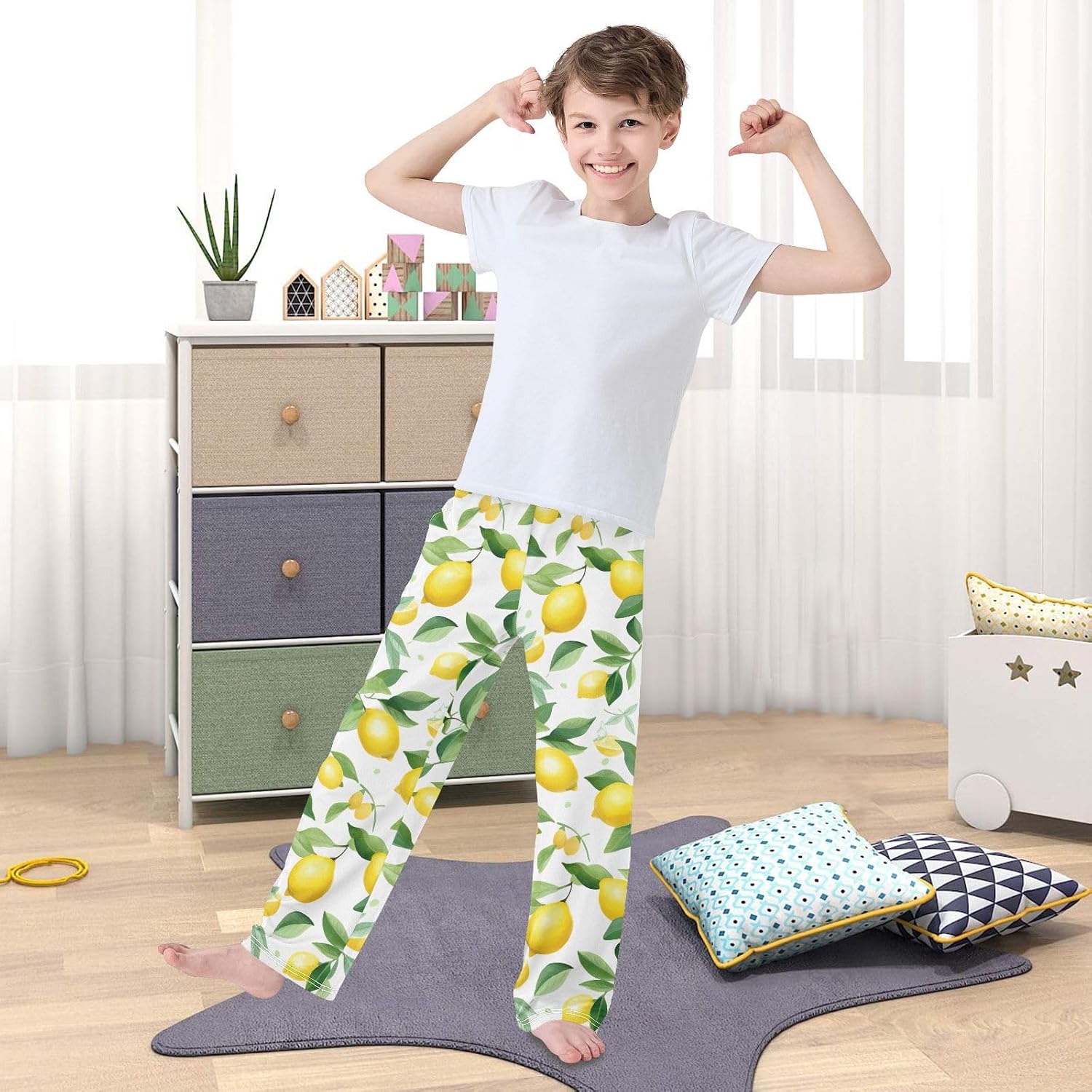Lemon Leave Super Soft Pajama Lounge Pants Long Pajama Bottoms Sleepwear with Elastic Waist Pockets for Christmas