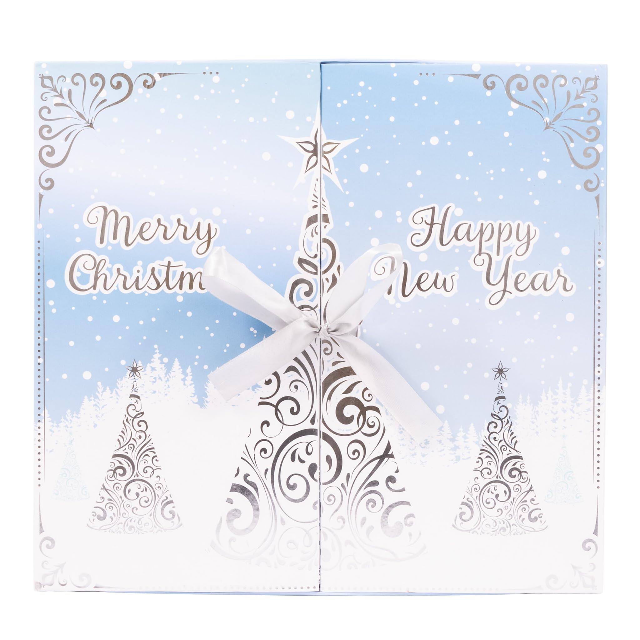 Calendario de Adviento de Navidad, llena tus propias cajas de 1 a 24 días, cinta de cuenta regresiva de lujo (azul)