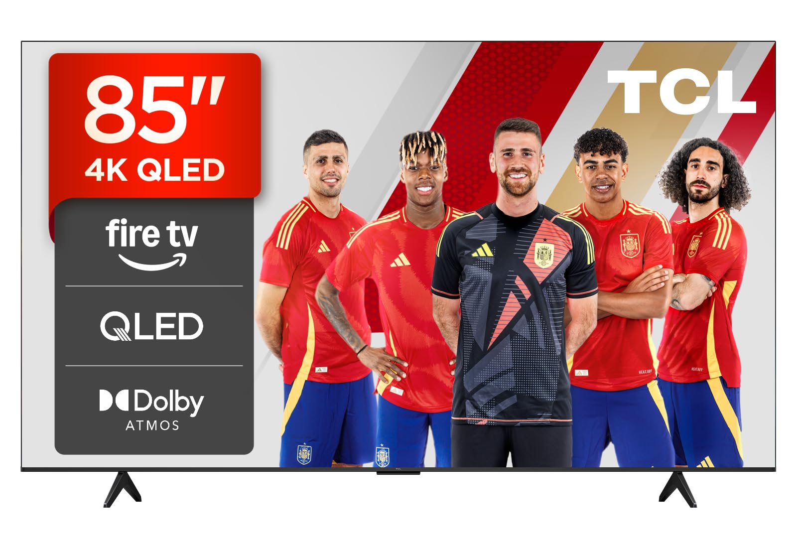 TCL 85T6C Televisor 85 Pulgadas QLED 4K, Smart TV con Fire TV, Dolby Vision y Atmos, HDR10+, Game Master, VRR y ALLM, Control por Voz Alexa