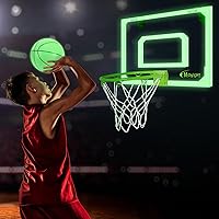 Vista 7 de Mini Aro de Baloncesto Sobre la Puerta - Juego de Aro de Baloncesto Montado en la Pared con Accesorios Completos - Juguetes de Baloncesto Regalos