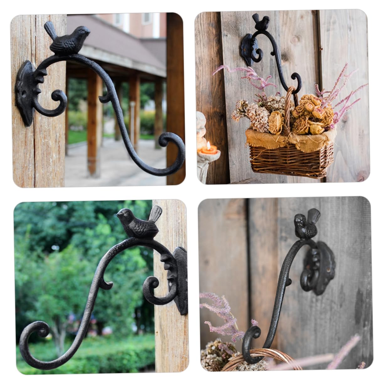 Crochet Support en Jardinière Noir pour Fer Suspendue Mural Stable