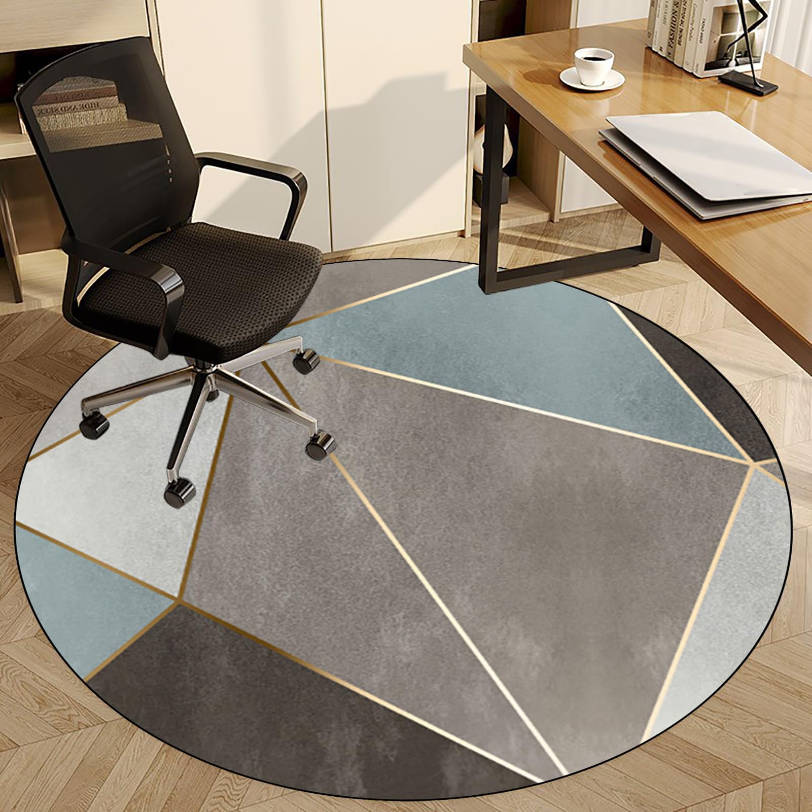 Fzamudng Office Chair Mat, Non-slip Carpet Protector Chair Mat, Round Gaming Chair Mat for Desks, Office and Home, Protects Floors for Low and No Pile Carpeted Floors 140 cm