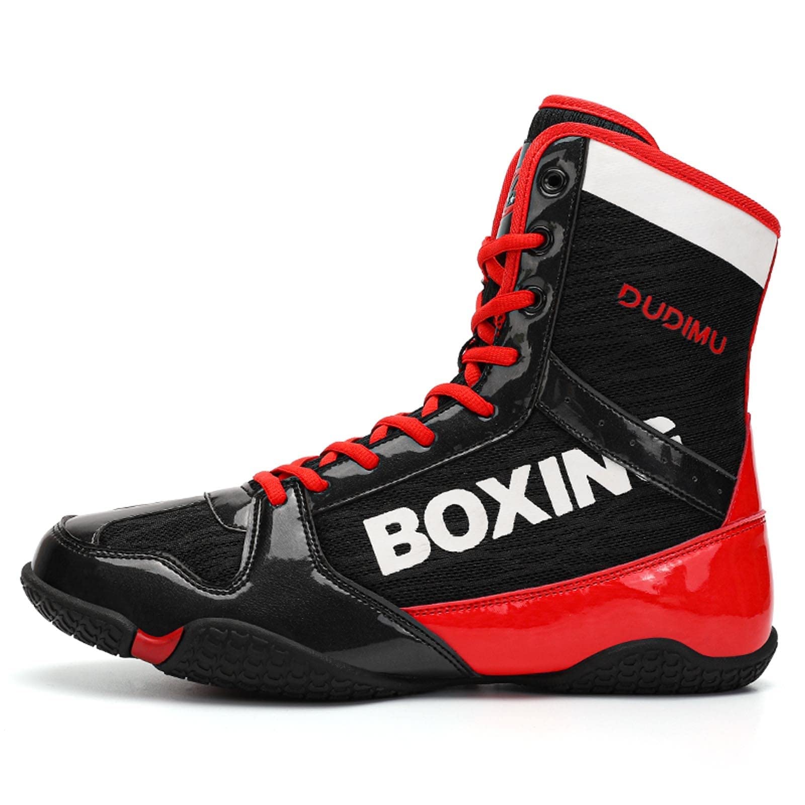 Zapatillas De Entrenamiento De Lucha para Hombres Y Mujeres - Zapatos Profesionales Antideslizantes Adecuados para Lucha Y Levantamiento De Pesas Unisex,Rojo,43 EU