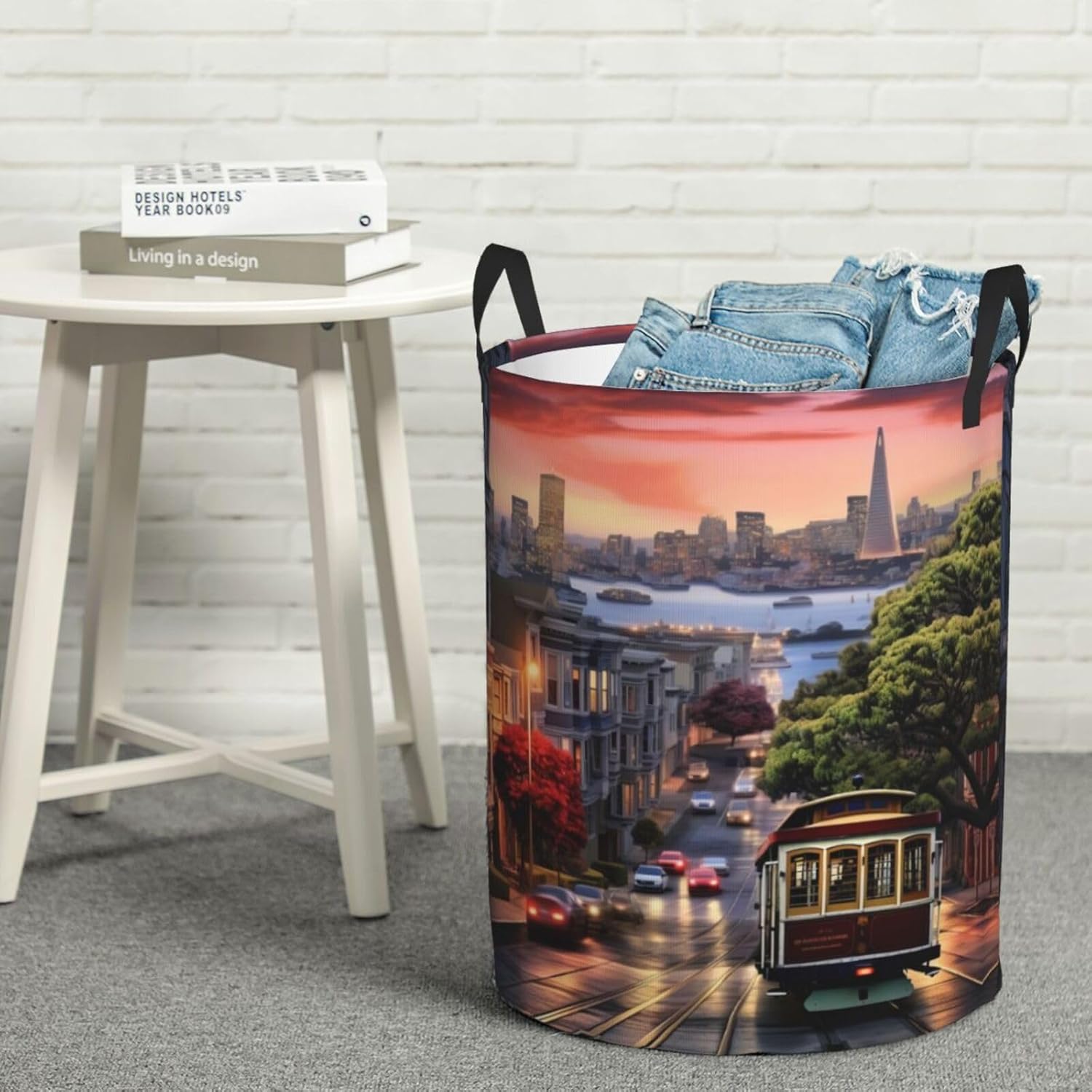 KIROJA San Francisco Laundry Hamper,Portable Clothes Hampers,Storage Basket Toys Storage Organizer For Home Dorm, Medium