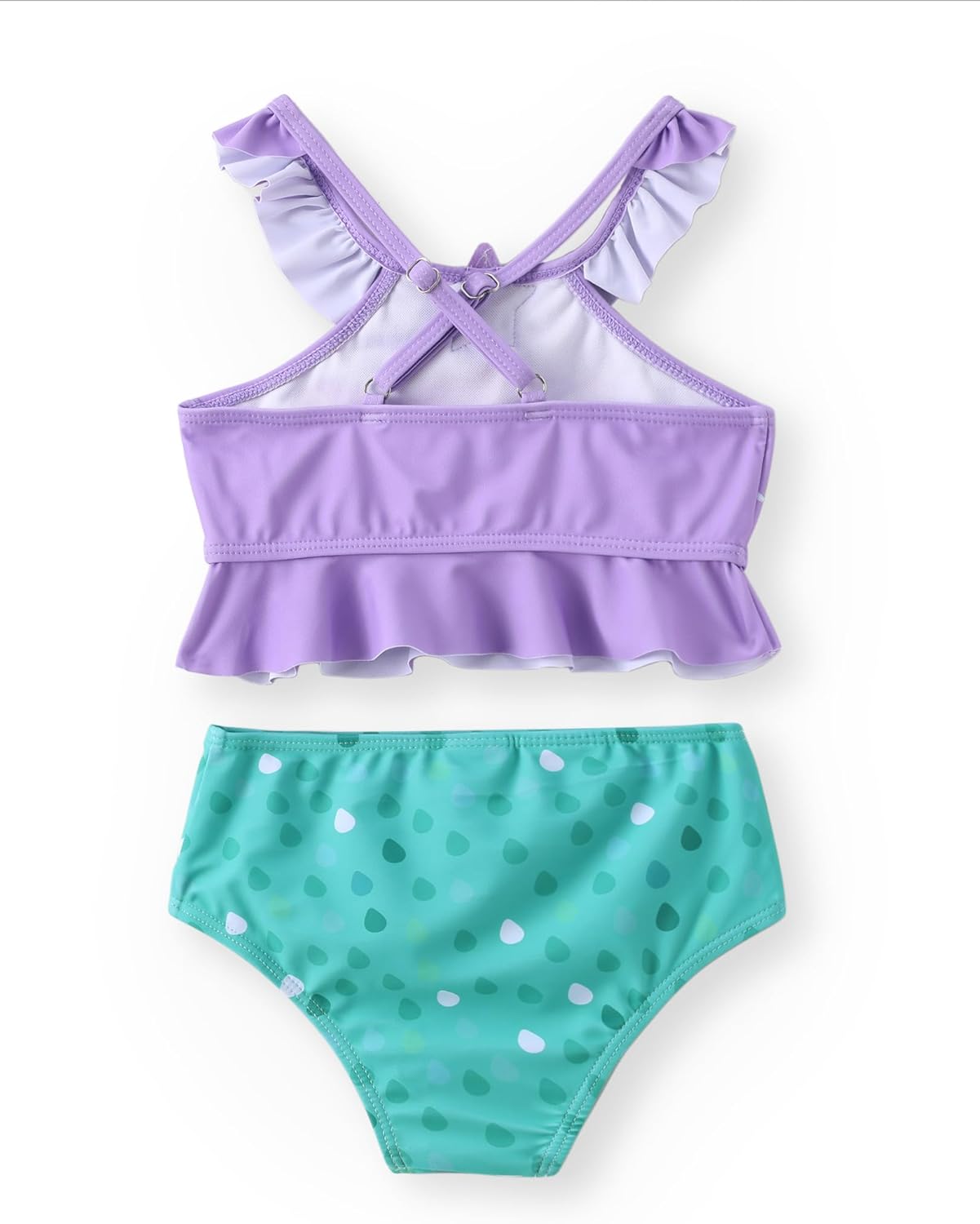 Disney Elsa Princess Toddler Girls Two Piece Tankini Top and Bow Tie Bikini Bottom Beach Swimwear Set - Image 2