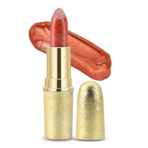 Boobeen Lápiz labial hidratante con purpurina, brillo brillante, color de labios, antiadherente, fórmula altamente pigmentada que da acabado
