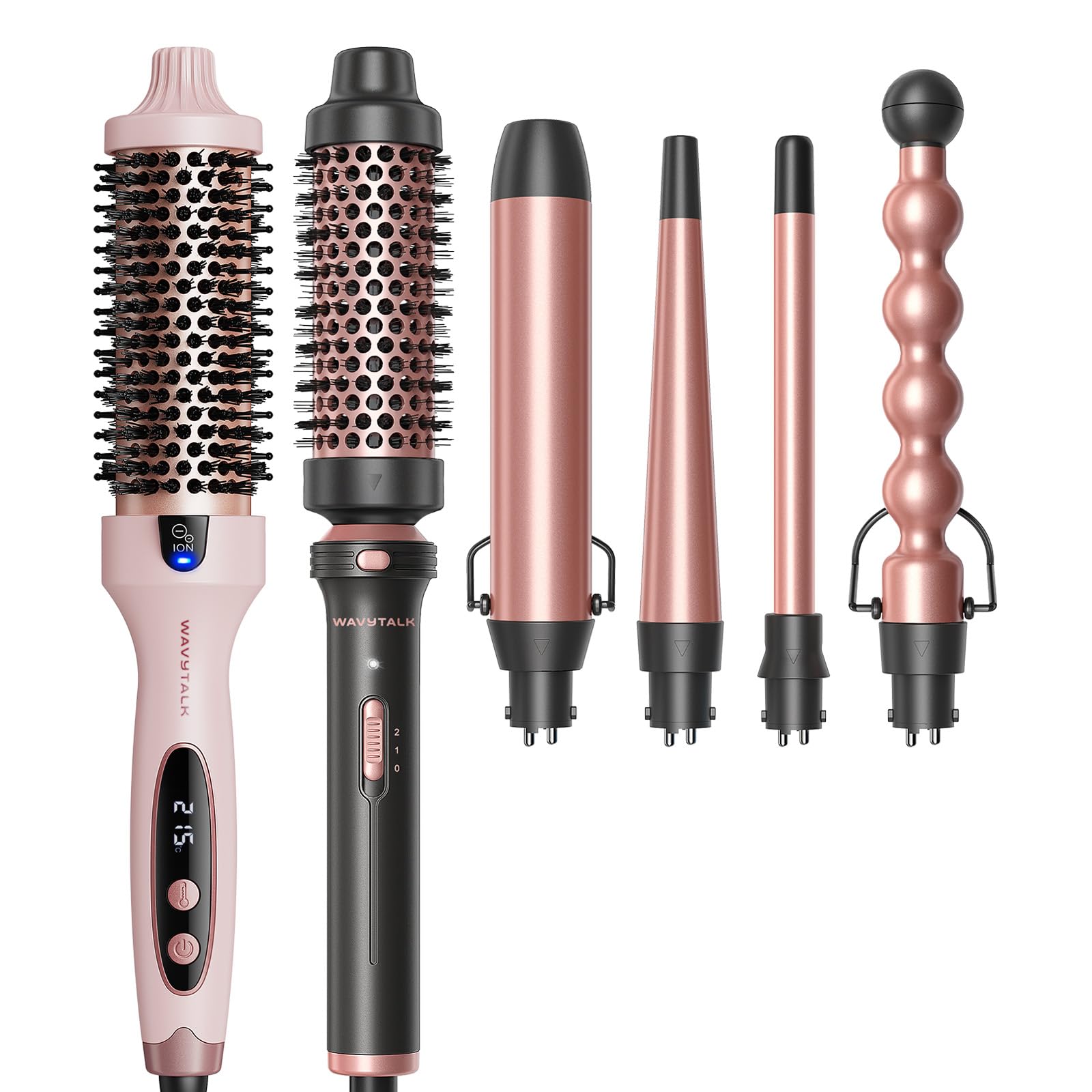 Wavytalk Blowout Boost Thermobürste Pink and Multi Curl 5-in-1 Lockenstab