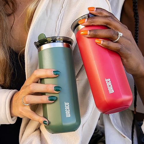 Miniatura 4 de WACACO Octaroma Grande - Taza de café aislada al vacío, 15 onzas líquidas (14.7 fl oz), vaso de viaje de acero inoxidable de doble pared con tapa