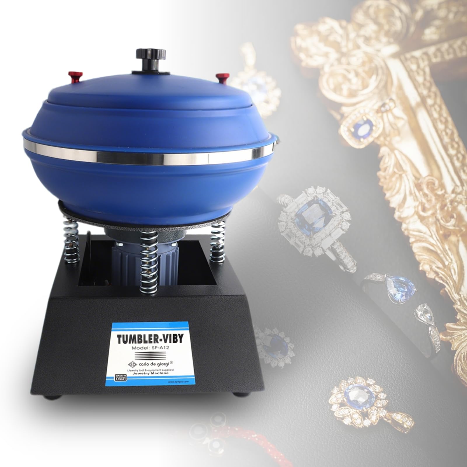 KUSOLE Vibratory polishing machine for jewelry making, high-frequency vibration, suitable for jade, amber, metals, etc Upgradedversion