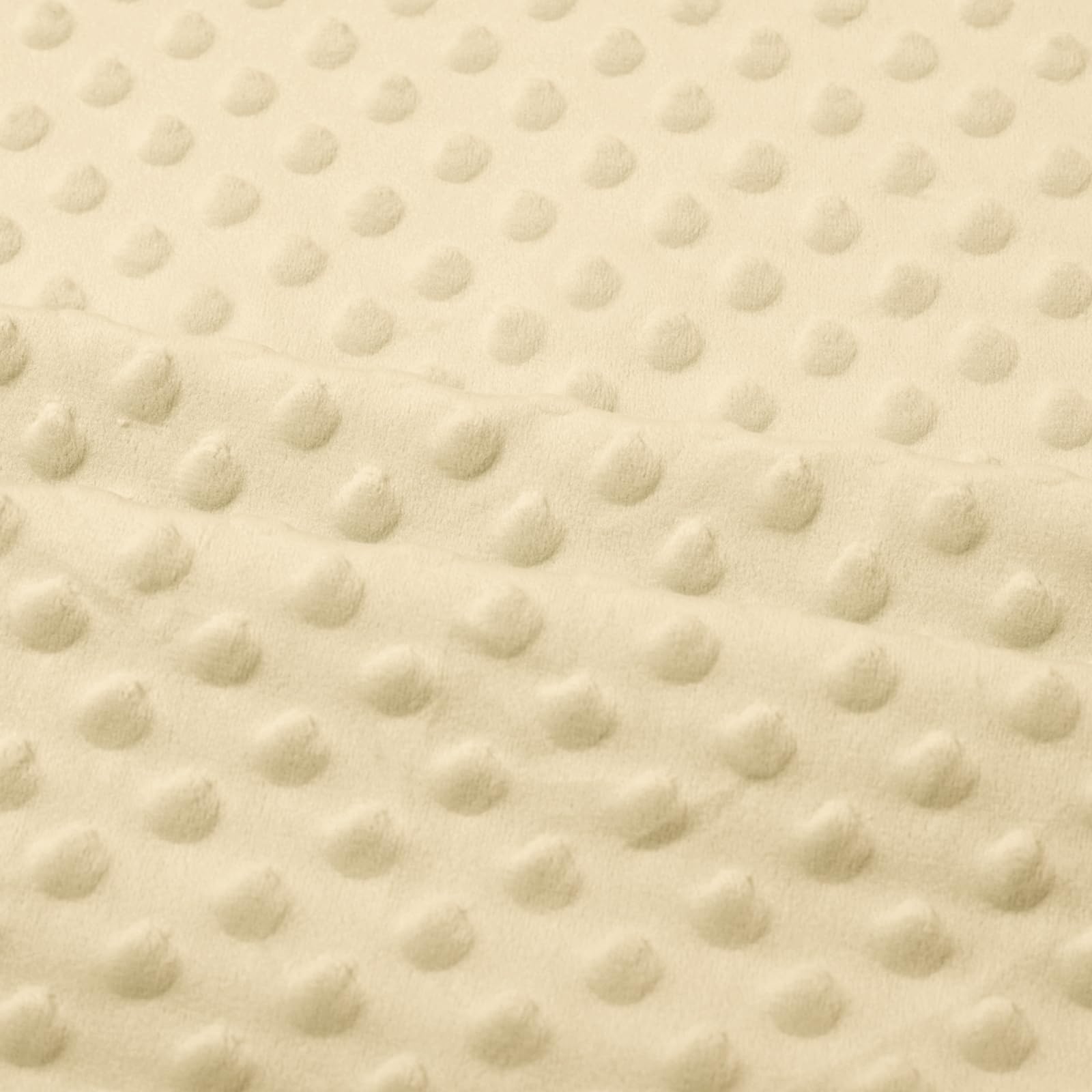 1 Yard Beige Minky Dot Fabric by The Yard, Soft Plush Fleece, Cuddle Dimple Dot for Sewing Baby Blankets, Pillow Covers & Crafts (1 Yard, Beige) - 1