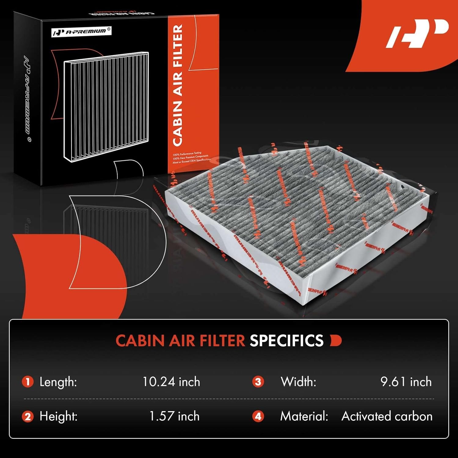 A-Premium 2-PC Cabin Air Filter with Activated Carbon Compatible with Mercedes-Benz C300, C400, E300, E400, E450, GLC300, GLC350e, C43 AMG, C63 AMG, G550, CLS450, E63 AMG, Replace# 2058350147