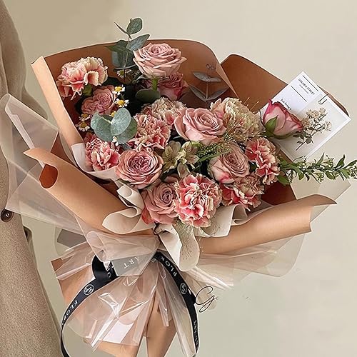 Miniatura 4 de Papel de regalo floral simple de color sólido, impermeable, 1 rollo de suministros para floristería, papel de regalo para ramo de flores,