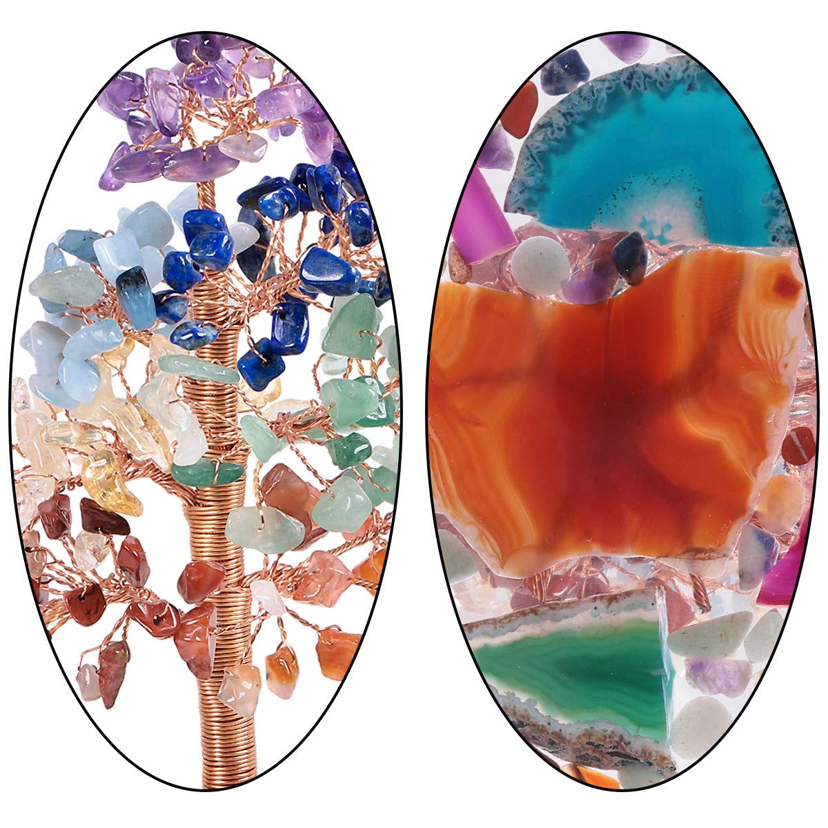 Mookaitedecor Natural 7 Chakra Crystal Tree With Agate Base - Image 2