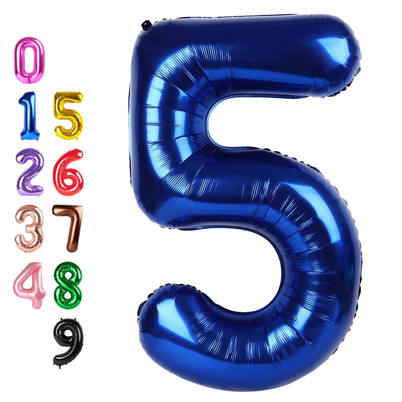 Number Balloons Blue 5 Balloon 40 inch for 5th Birthday Party Decoration