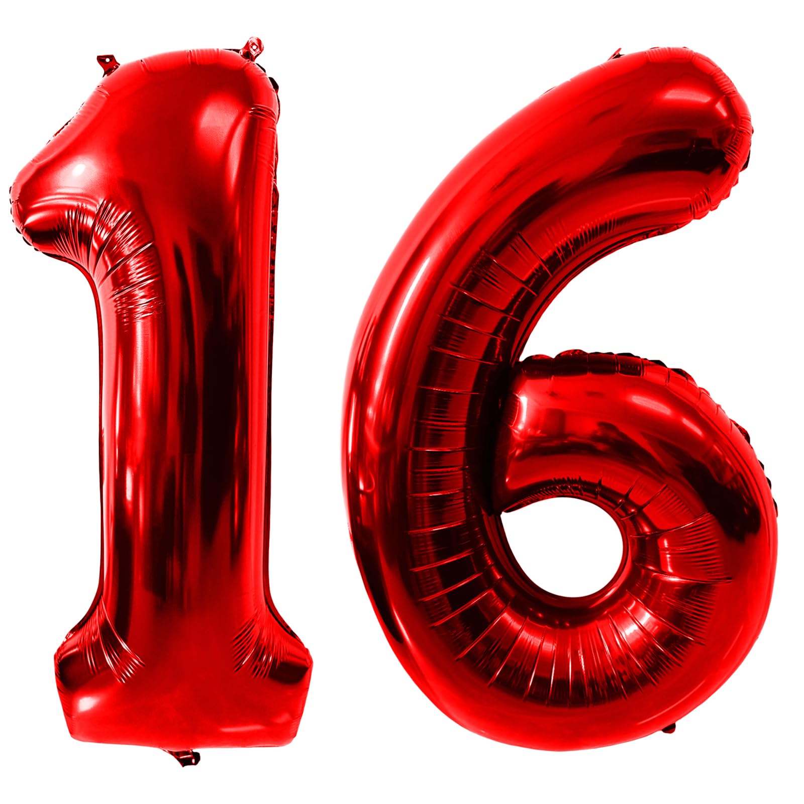 40 Inch Red Number 16 Balloons, Red 16 Balloon, Red Large Foil Number 61 Balloons, Birthday Wedding Anniversary Party Decoration Graduation Ceremony digital Decorations — image 1
