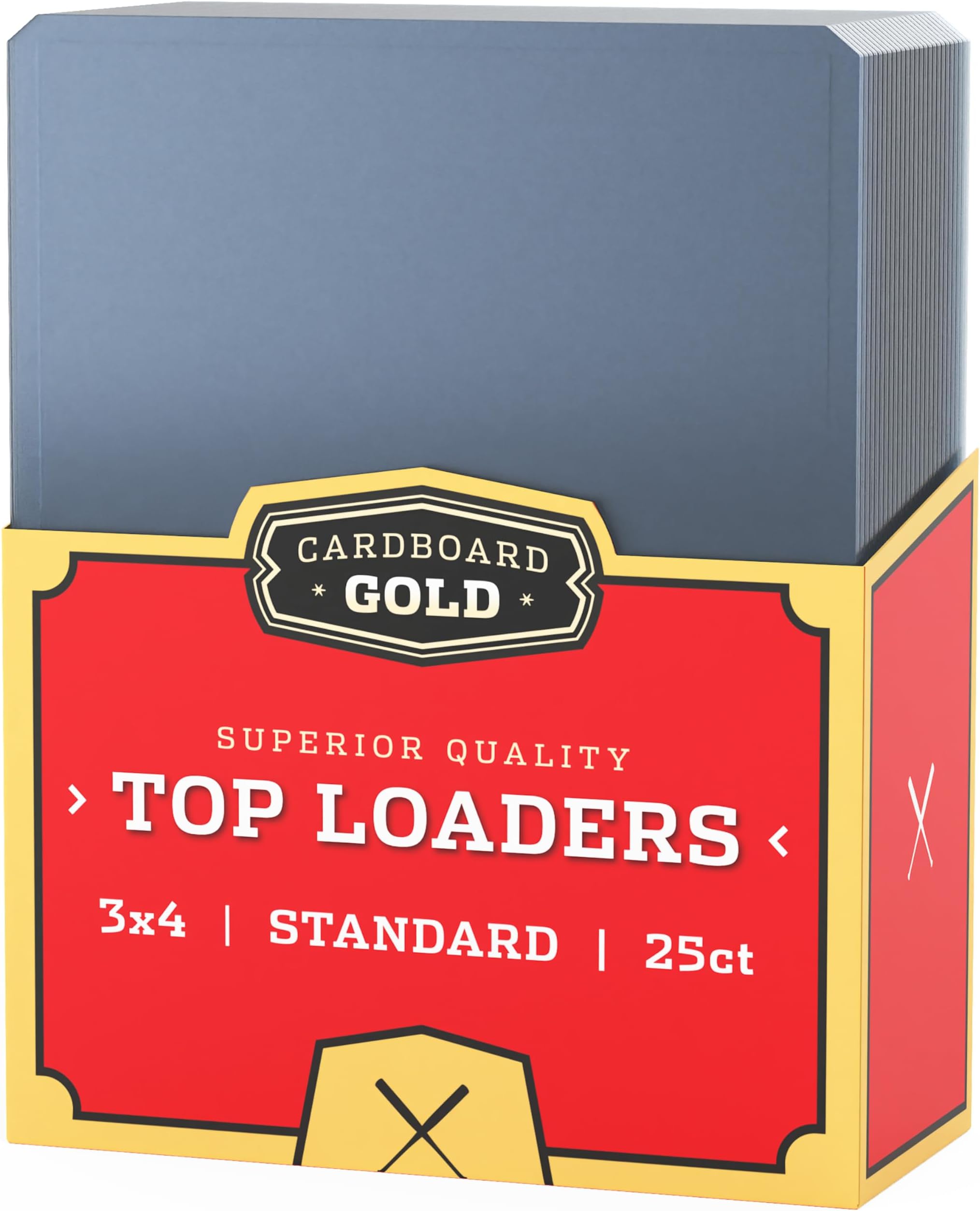 Cardboard Gold - 35pt Top Loaders for Cards - 25 Count - Premium 3x4 Inch Trading Card Toploaders - Protect Your Baseball and Sports Cards with These Crystal Clear Hard Plastic Sleeves Protectors