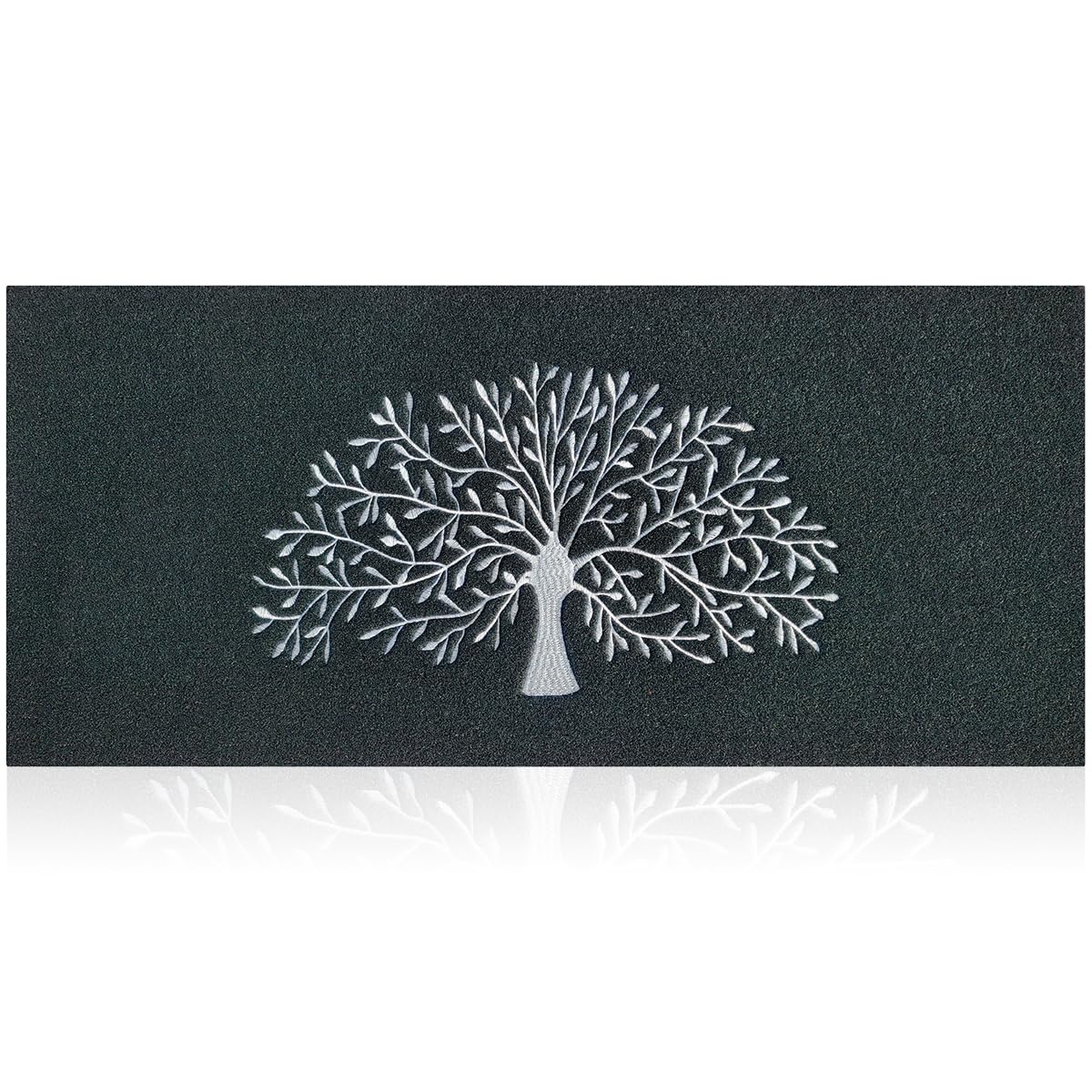 AOAOPQ Grand paillasson d'intérieur - 45 x 120 cm - Arbre de Vie - Lavable - Anti-saleté - Antidérapant - Absorbant - pour entrée, terrasse, intérieur et extérieur - Noir