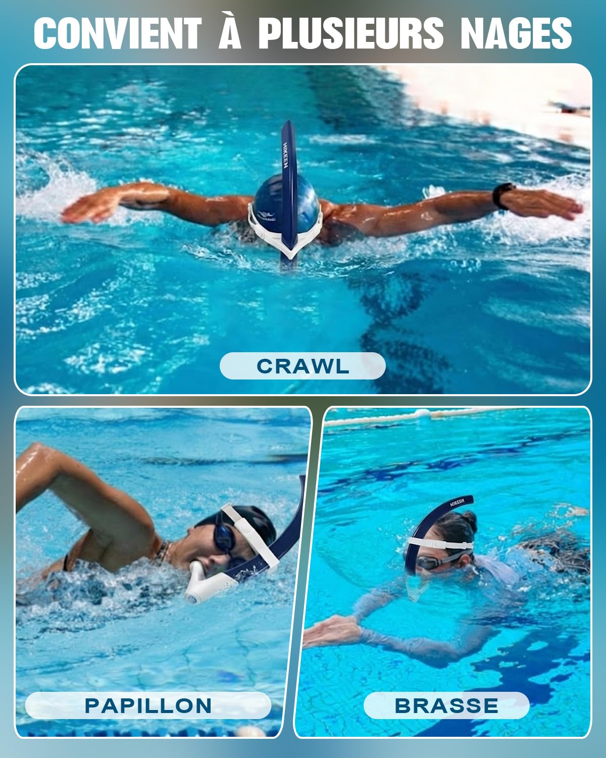 Tuba Frontal BOOSTEADY Diamètre XL 35 Mm – Embout Silicone, Clapet Anti-retour, Sangle Réglable, Pour Natation Et Plongée