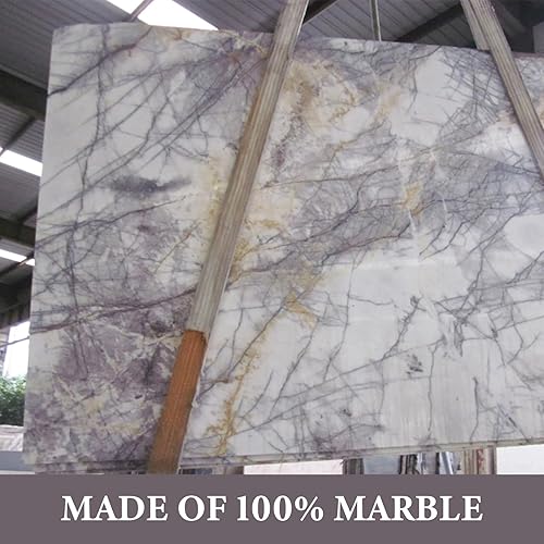 Miniatura 4 de Koville Tabla de cortar de mármol para cocina, tabla grande de quesos de losa de mármol de 16 x 12 pulgadas, tabla de servir rectangular para