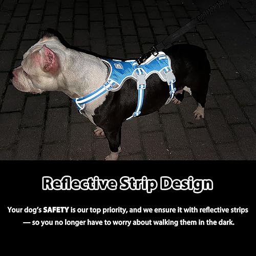 Miniatura 5 de Huntboo Arnés para perro a prueba de escapes, arnés reflectante con mango acolchado, transpirable, duradero, chaleco ajustable para perros medianos