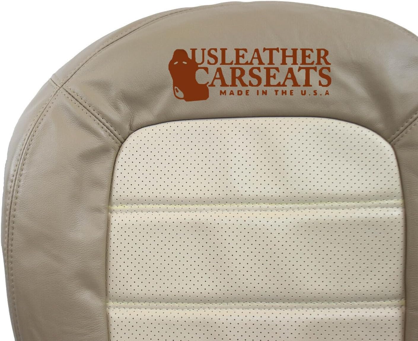 Made in The U.S.A. Driver & Passenger Bottom Vinyl Seat Covers (Compatible with 2002-2005 Ford Explorer Eddie Bauer) Two Tone Tan