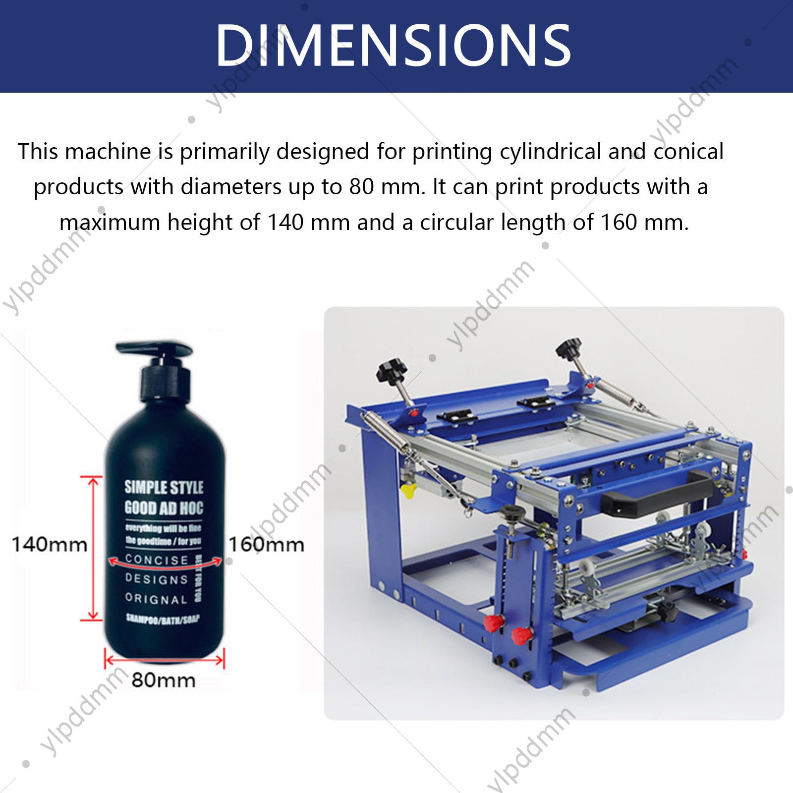 Máquina de serigrafía cilíndrica, Impresora cilíndrica para Botellas de Superficie Curva cilíndrica de 80 mm de diámetro, máquina de serigrafía para bolígrafos, Vasos, Botellas