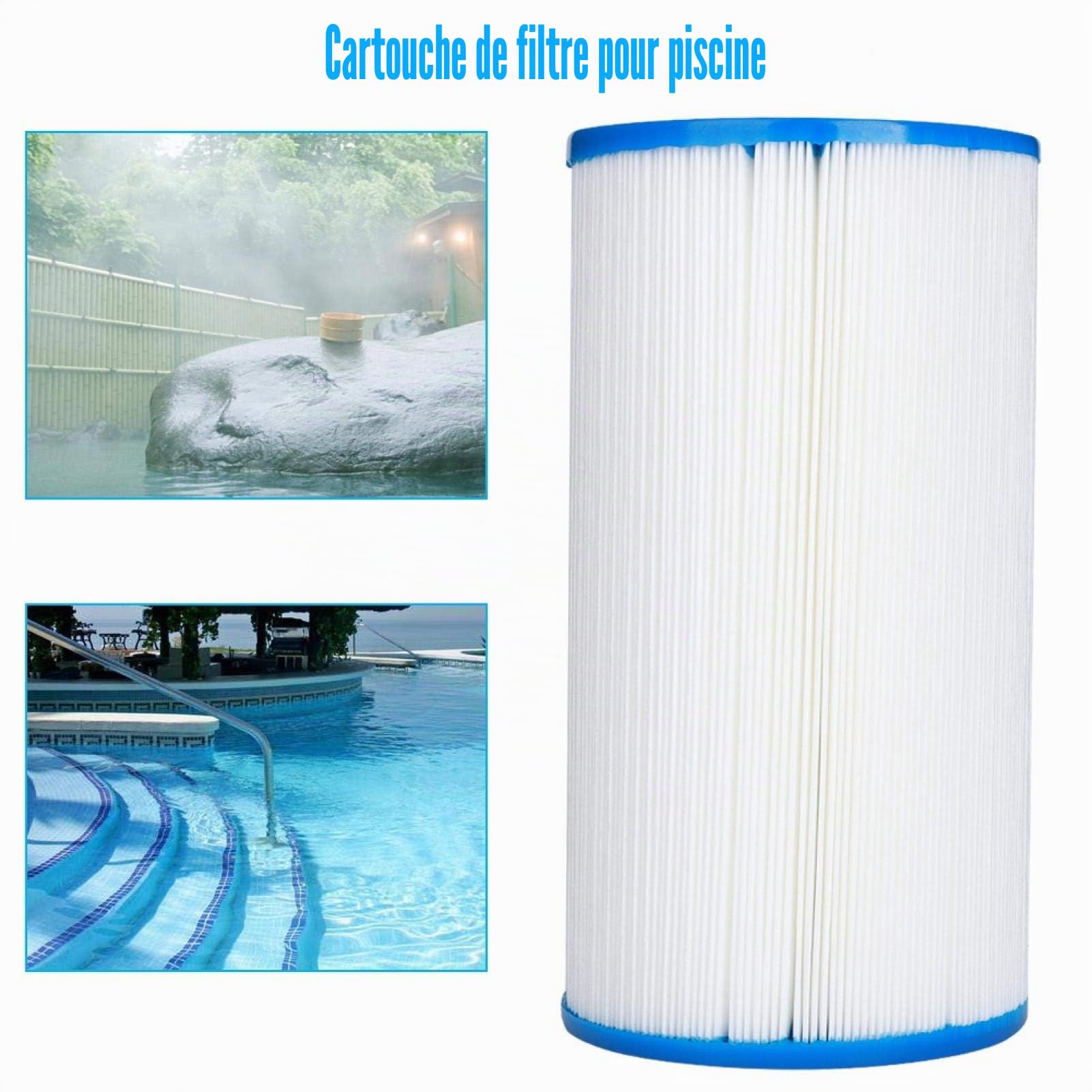 Cadeau de Juillet Cartouche de Filtre de Piscine FD2002, Cartouche de Filtre de Spa, Filtre de Piscine, Refroidissement léger à la Maison 12,5 * 23,5 cm été intérieur/extérieur pour