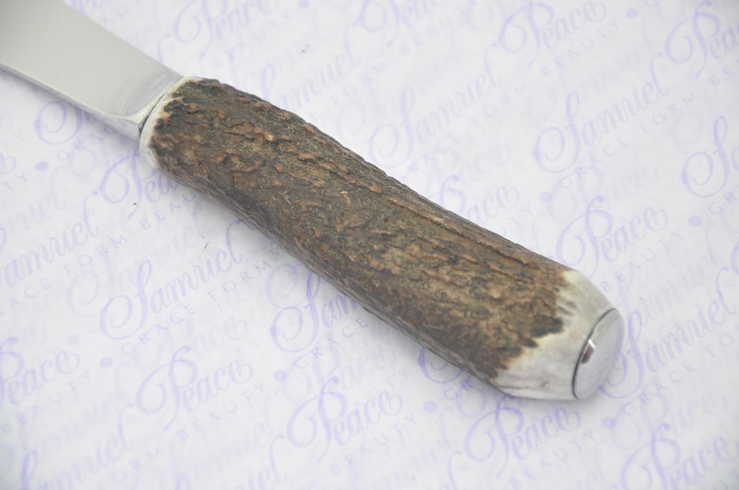 Two Genuine Stag Horn/Antler Handle Steak Knives Made in Sheffield England Free Engraving