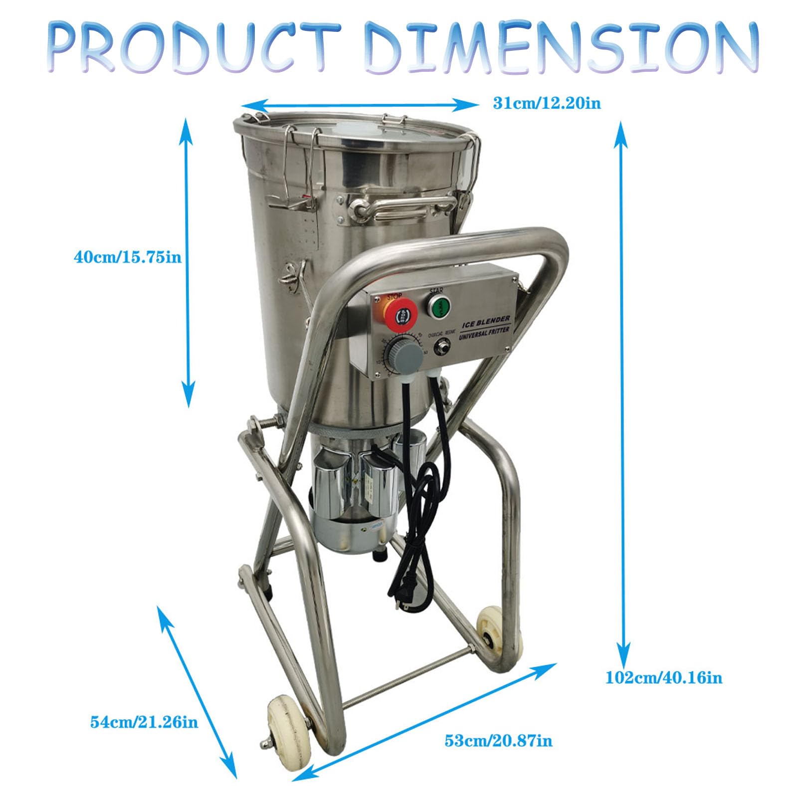 1.8KW 32L Carne Vegetales Preparación Alimentos Molinillo 110V Vertical Eléctrico Mezclador Molinillo Cortador Multifunción Alimentos Picador para Verduras Carne Jengibre Ajo 2