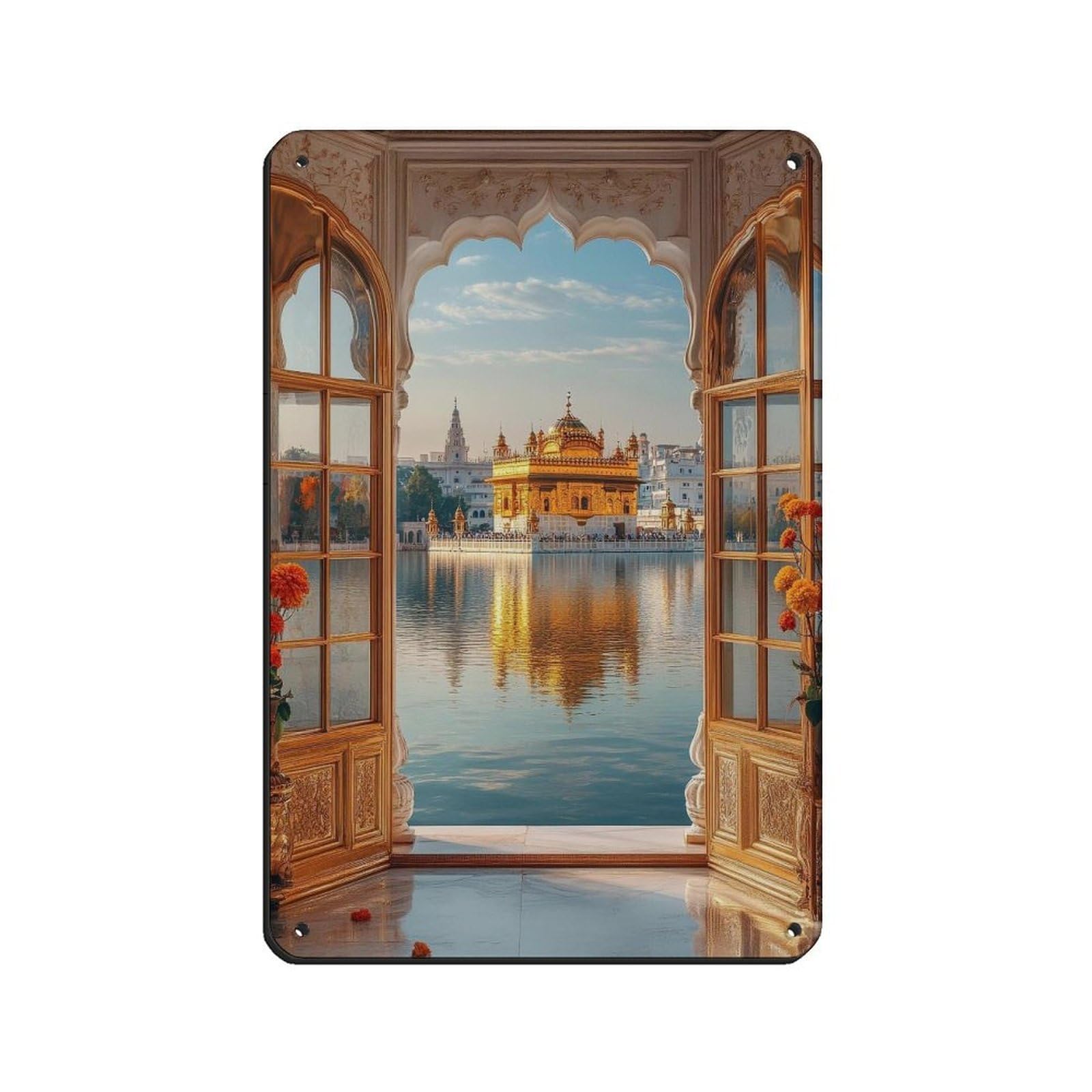 Wjwart Style Amritsar, Punjab Retro Poster Metal Tin Sign Chic Art Retro Iron Painting Bar People Cave Cafe Family Garage Poster Wall Decoration 8X12inch(20X30cm)