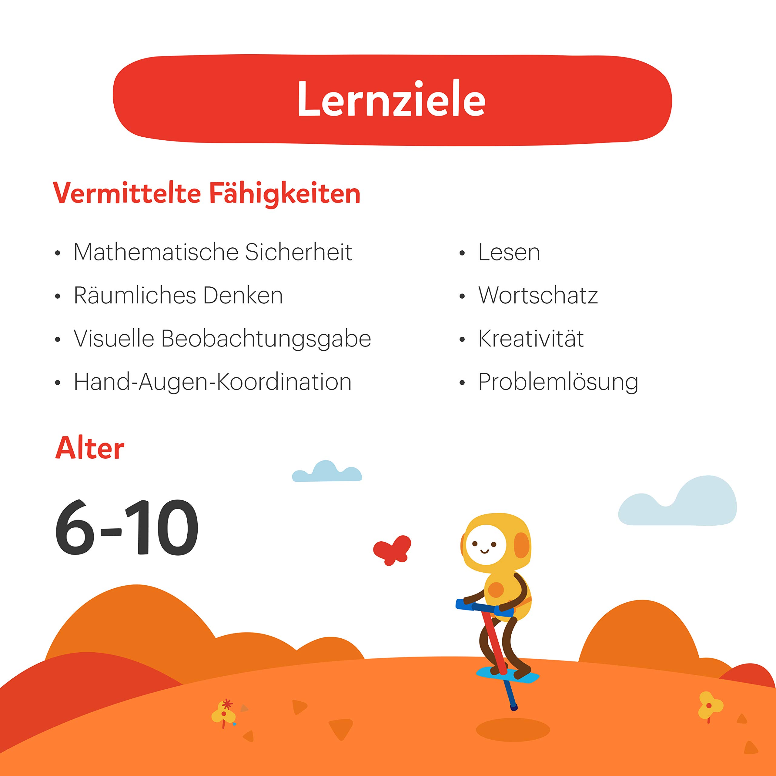 Osmo - Genius Starter Kit - 5 interaktive Lernspiele - Alter 6-10 Jahre - Mathematik, Rechtschreibung, Kunst, Kreativität und Physik - MINT Spielzeug (Osmo Basis für iPad enthalten)