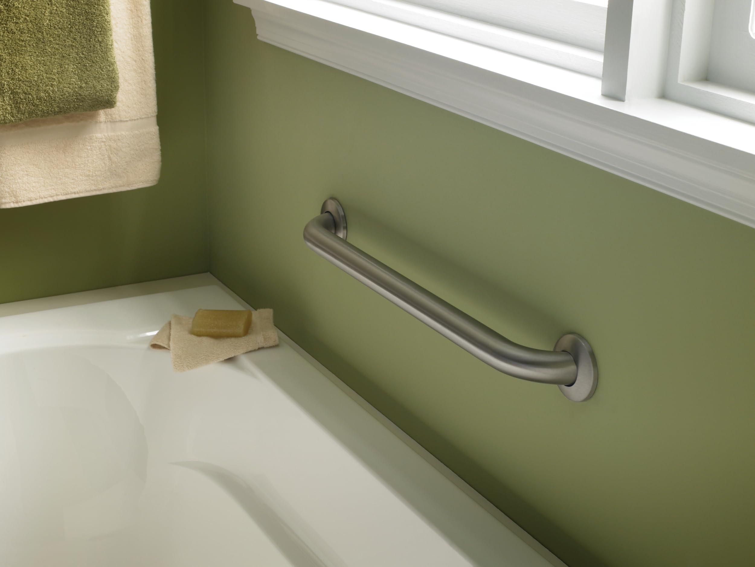 Franklin latón 5636 1 – 1/5,08 cm x 91,44 cm oculta soporte seguridad baño y ducha Grab Bar, acero inoxidable