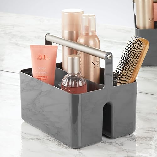 Miniatura 3 de mDesign - Cesta de plástico dividida con mango de metal.