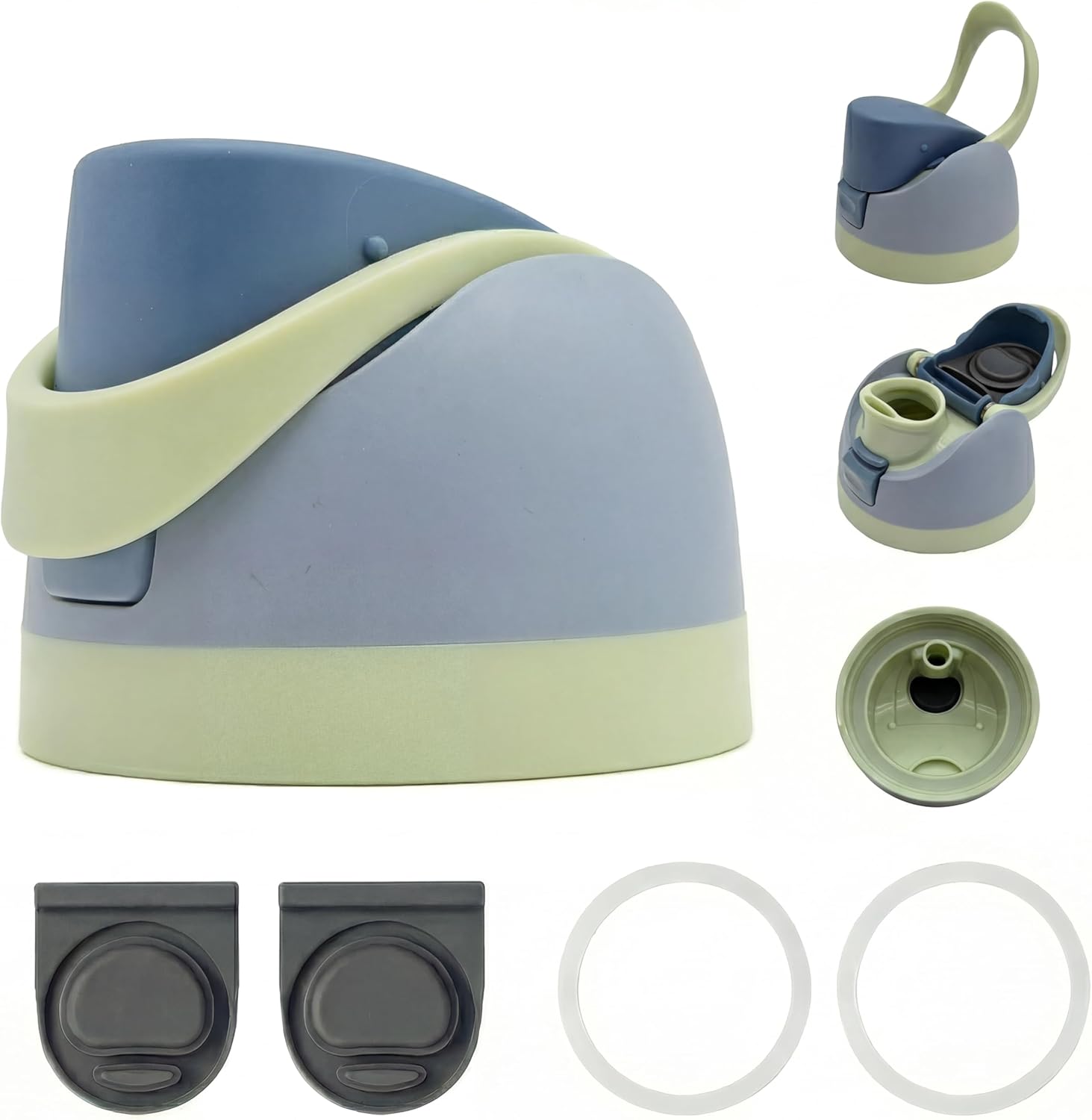 Replacement Lid for Owala Freesip Compatible with Owala Cup 16oz 24oz 32oz 40oz, Bottles, Leakproof Cap, BPA-Free,with a Gasket Replacement Stopper and a Bottle O Seal Ring (Blue)