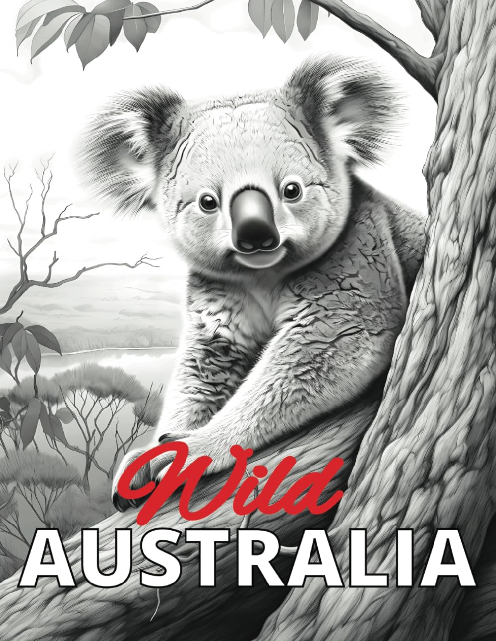 Wild Australia: Wildlife Coloring Book in Grayscale