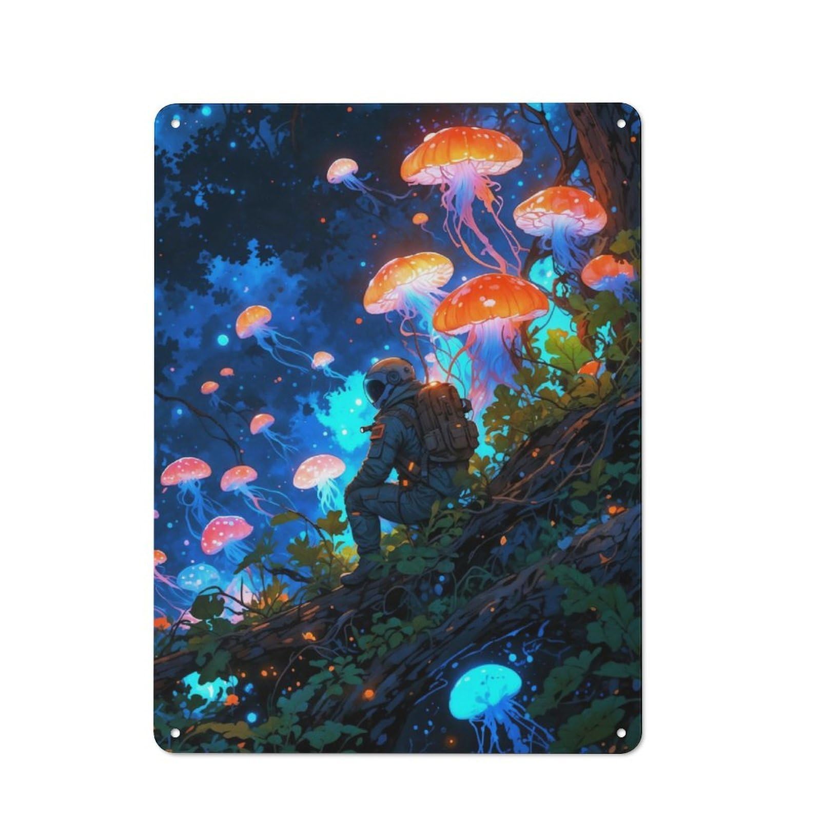 Junmoney Lost In Bioluminescent For Hobby Room Or Studio, Retro Metal Sign 40X30cm, A Decorative Gift For A Newly Furnished Hobby Room And Studio