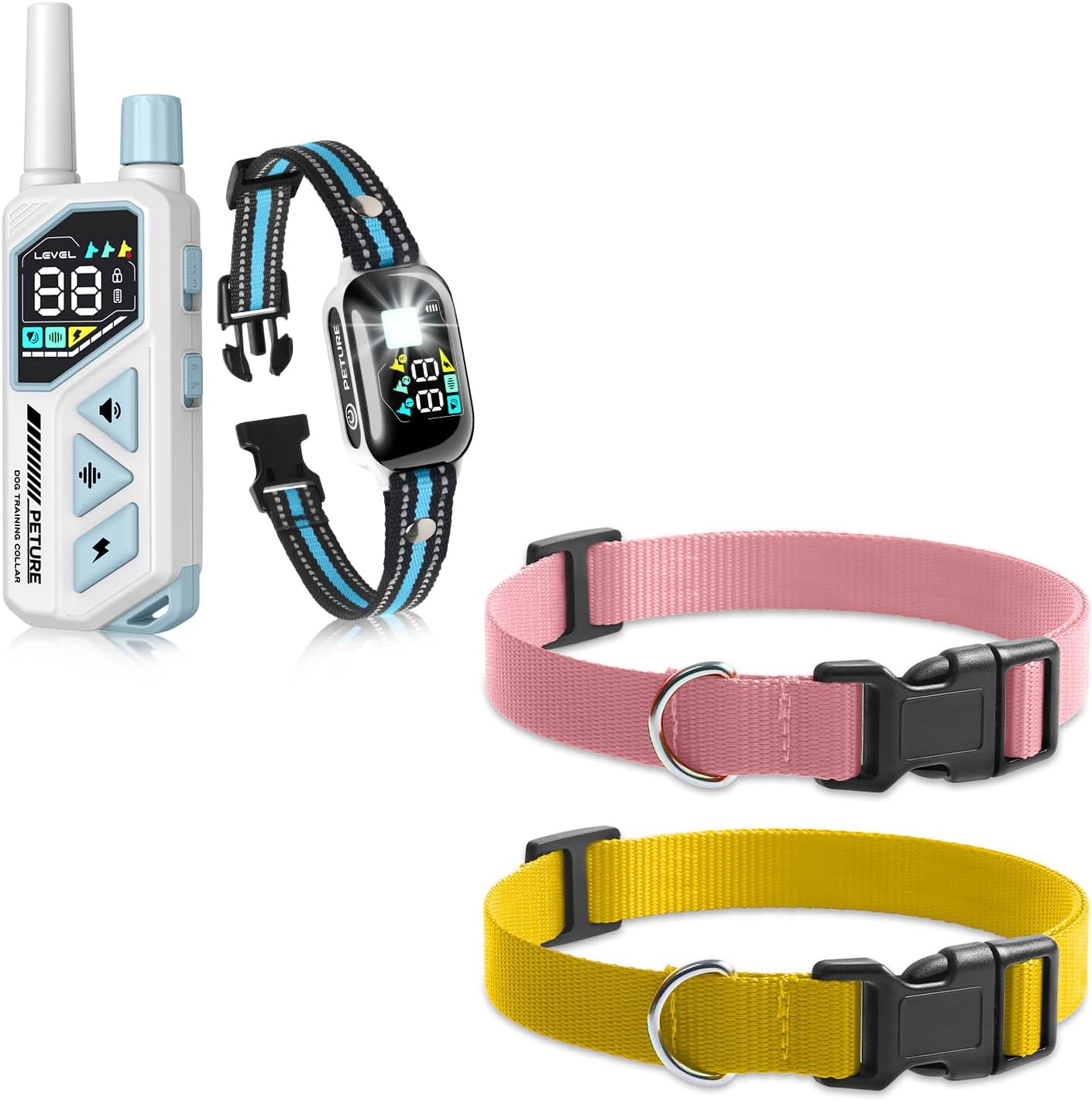 Dog Trainer Collar with Remote & Replacement Collar 2 Pack