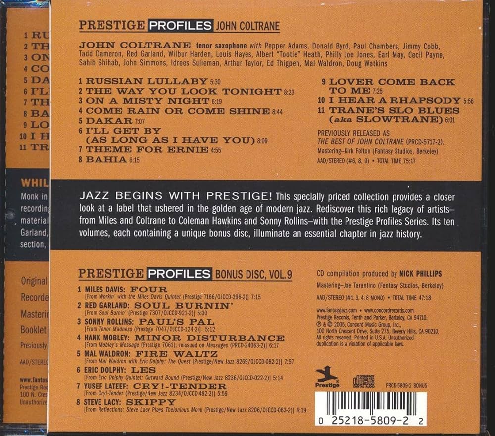 John Coltrane - Prestige Profiles[2 CD] - Amazon.com Music