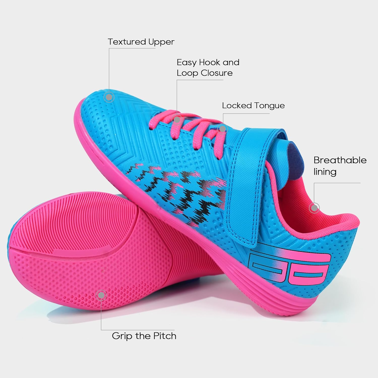 brooman Kids Futsal Indoor Soccer Shoes Boys Girls Soccer Sneakers - Image 3