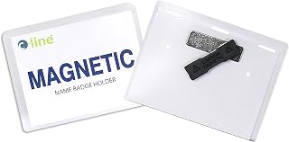 C-Line Magnetic Name Badge Holder Kit, Horizontal, 4w X 3h, Clear, 20/Box