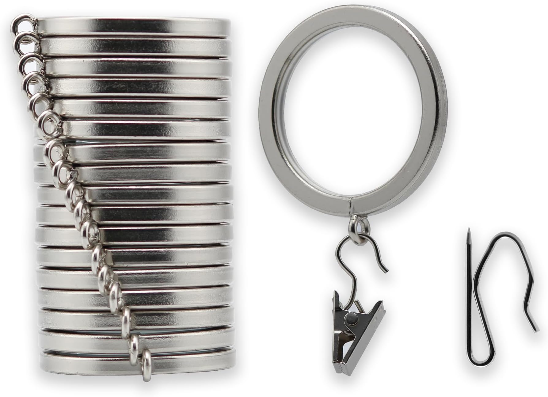 Urbanest 1.25" Quiet Smooth Drapery Curtain Rod Rings for 1