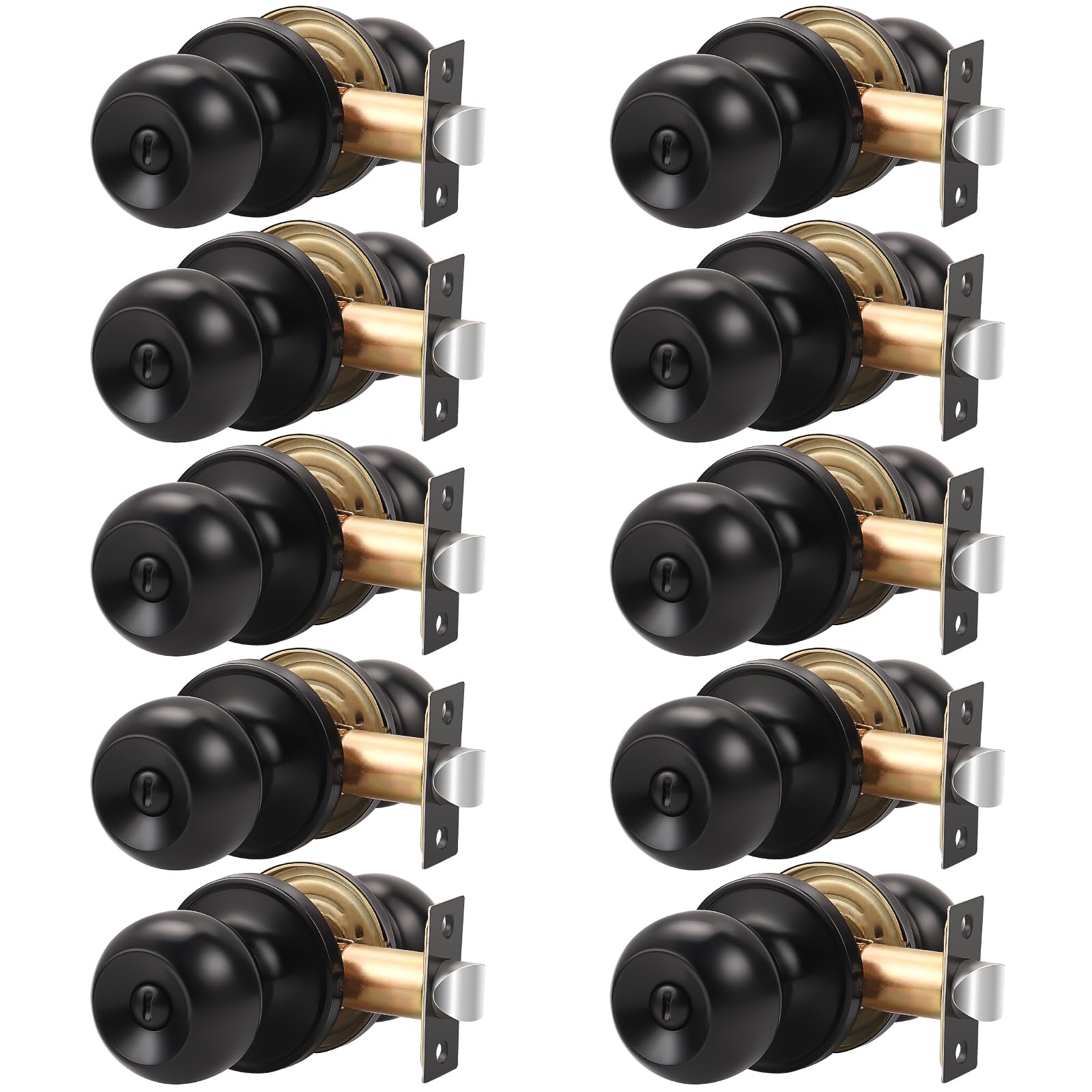 Satin Nickel Door Knobs - 6 Pack Privacy Set -13 Satin Nickel Door Knobs - 6 Pack Privacy Set -13