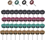 40 Pieces Abrasive Wheels, 1" (25mm) Abrasive Buffing Polishing Wheels Set For Dremel Rotary Tools-1/8"(3mm) Shank - 1