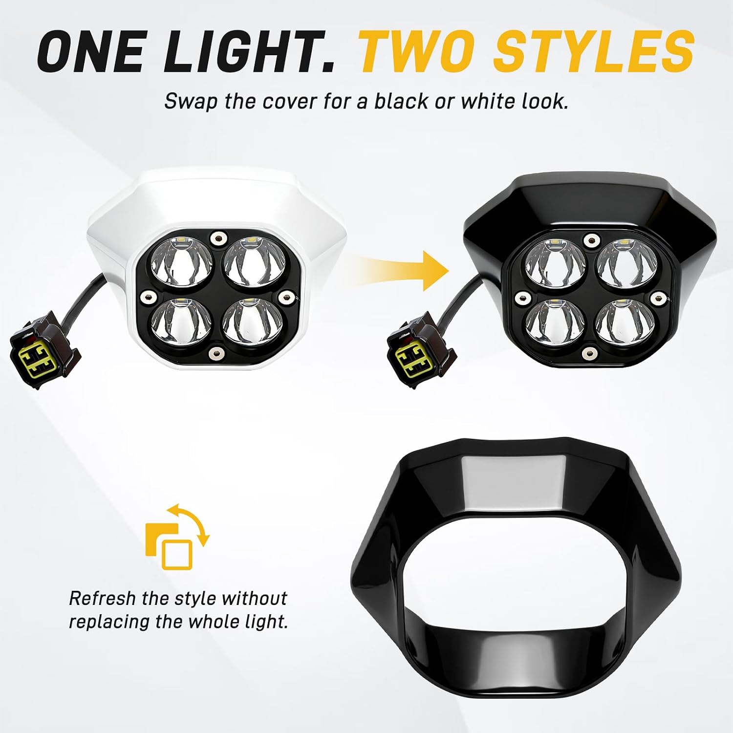 URLWAL Plastic Headlight Cover for Sur Ron Ultra Bee, Waterproof, Black