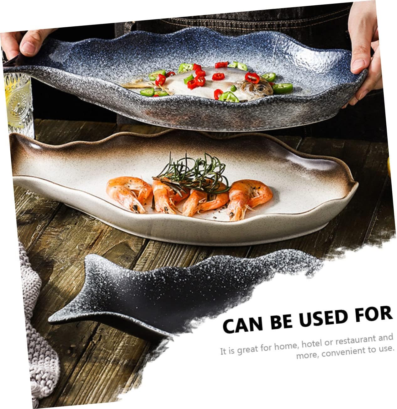 PRETYZOOM 1Pc Creative Japanese Style Fish Plate Steamed Fish Serving Platter for Parties Banquets and Home Dining Lifelike Design Smooth Surface Bright Color for Restaurants and